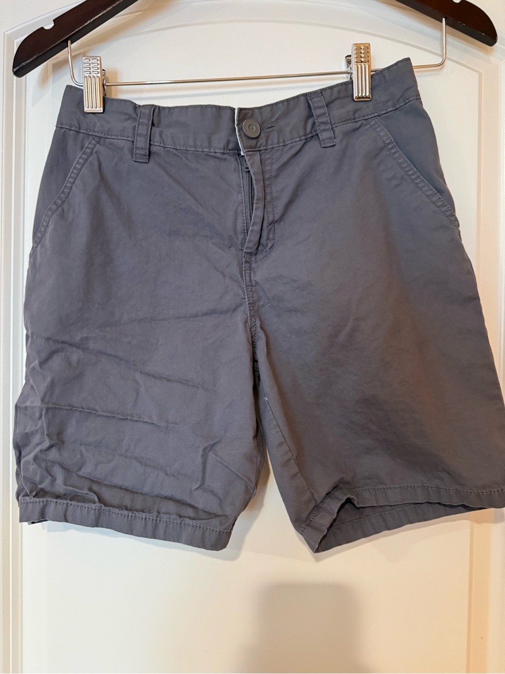 Cat & Jack Boys Gray Flat-Front Cotton Blend Shorts- size 12